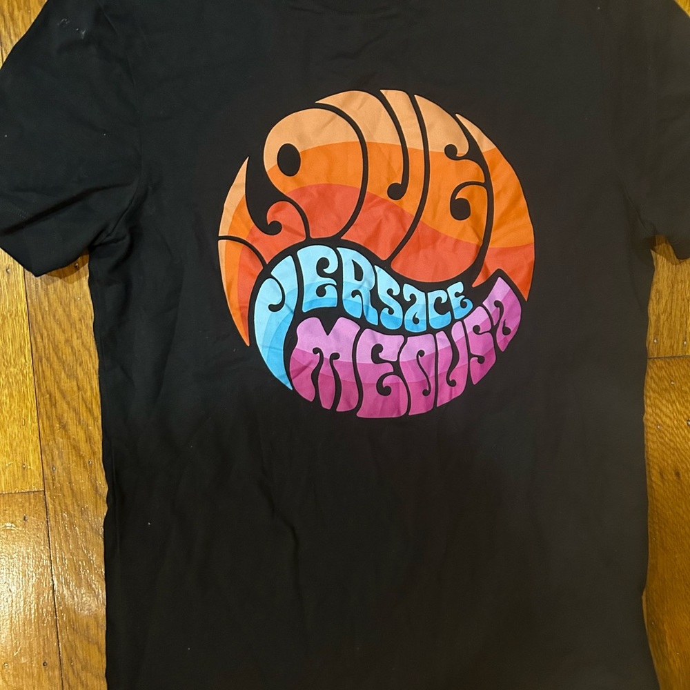 Versace Black T-Shirt with Silver Accents